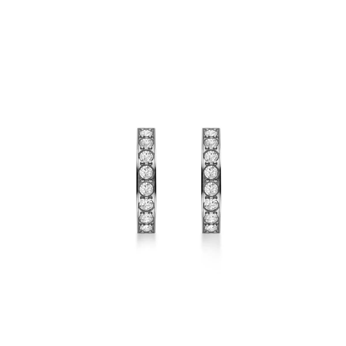 Boucles d'Oreilles Rosefield "Crystal Hoops Silver" - JECHS-J572 – Image 2