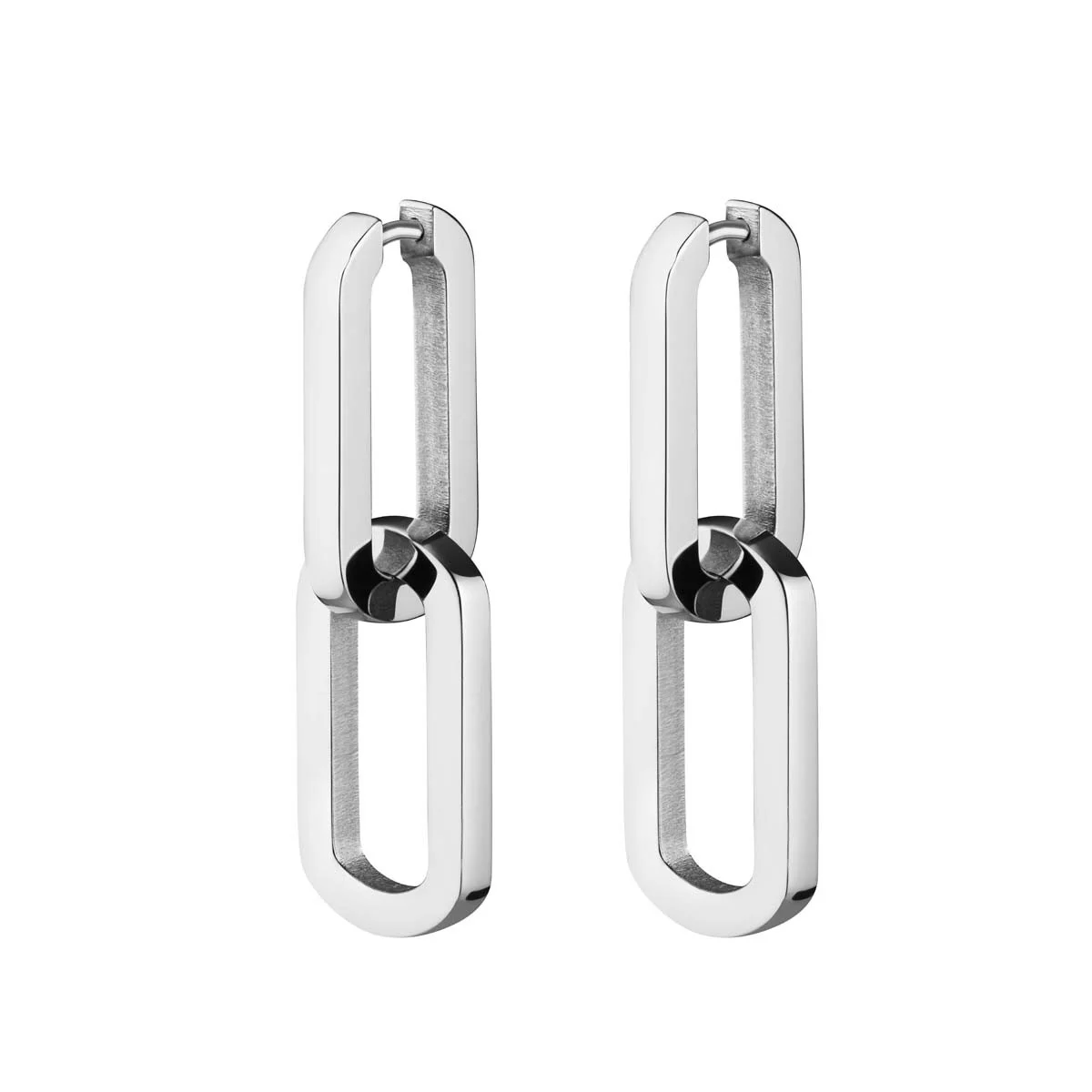Boucles d'Oreilles Rosefield "Dual Hoops Silver" - JEDHS-J586