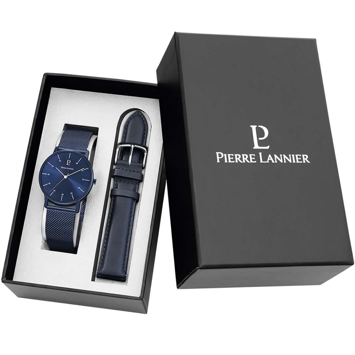 Coffret Montre et Bracelet Pierre Lannier Cityline Homme Bleu - 378B466
