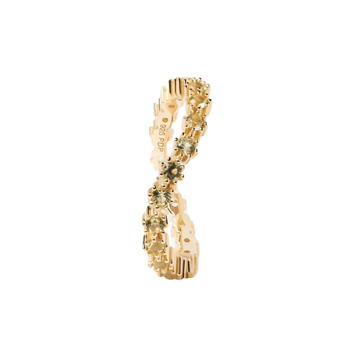 PDPAOLA Bague - Green Tide - en argent plaqué or - AN01-461