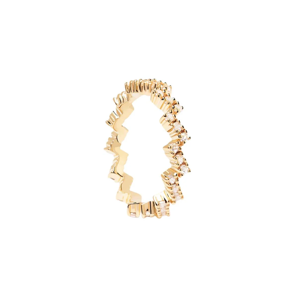 PDPAOLA Bague - The Zipper - en argent plaqué or - AN01-685