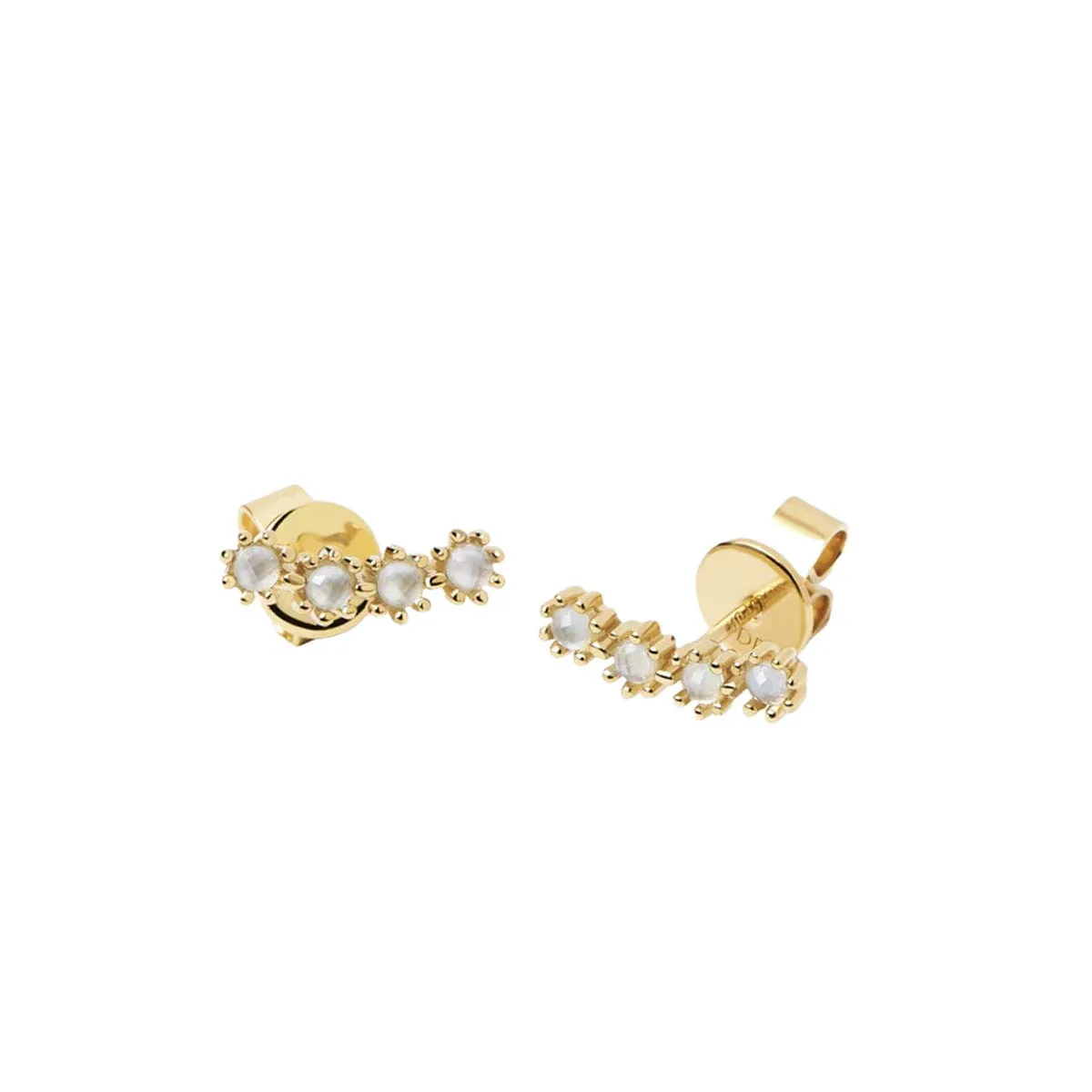 PDPAOLA Boucles d'Oreilles - Blue Tide - en argent plaqué or - AR01-432-U – Image 2