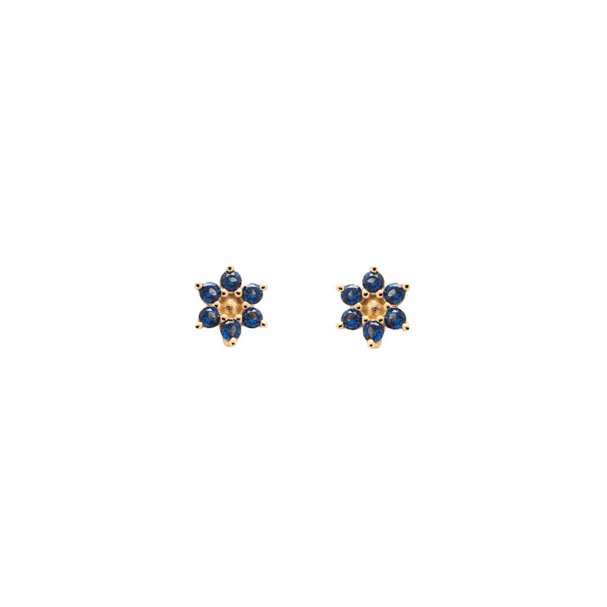 PDPAOLA Boucles d'Oreilles - Indigo Peony - en argent plaqué or - AR01-348-U – Image 2