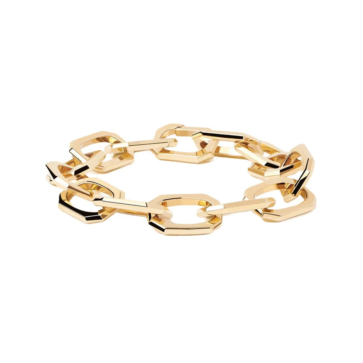 PDPAOLA Bracelet - Large Signature Chain - en métal plaqué or - PU01-152-U