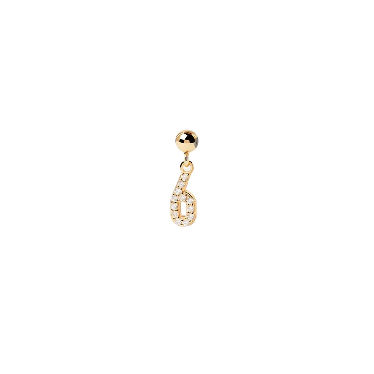 PDPAOLA Charm - Numéro 6 - en argent plaqué or - CH01-004-U