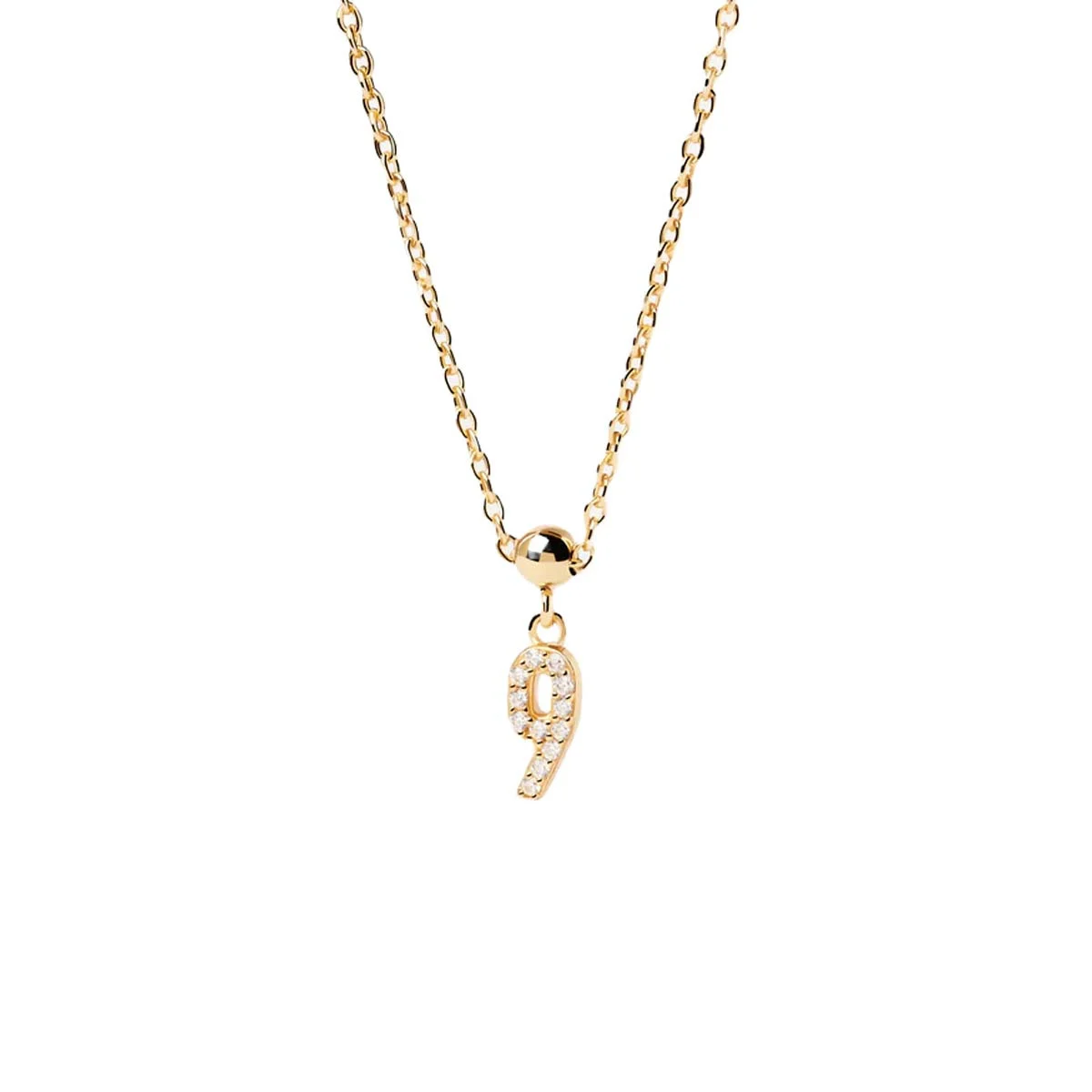 PDPAOLA Charm - Numéro 9 - en argent plaqué or - CH01-001-U – Image 2