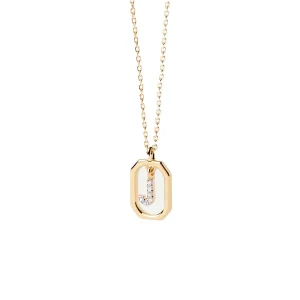 PDPAOLA Collier en argent plaqué or - Mini Lettre J - CO01-521-U