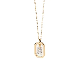 PDPAOLA Collier en argent plaqué or - Mini Lettre R - CO01-529-U