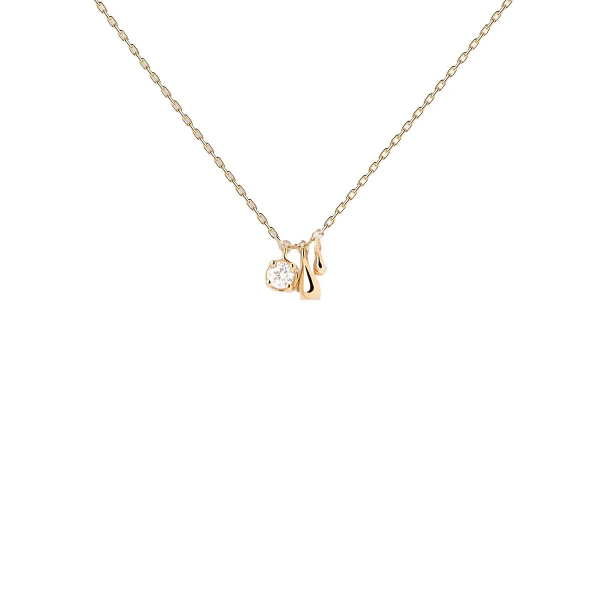 PDPAOLA Collier en argent plaqué or - Water - CO01-602-U